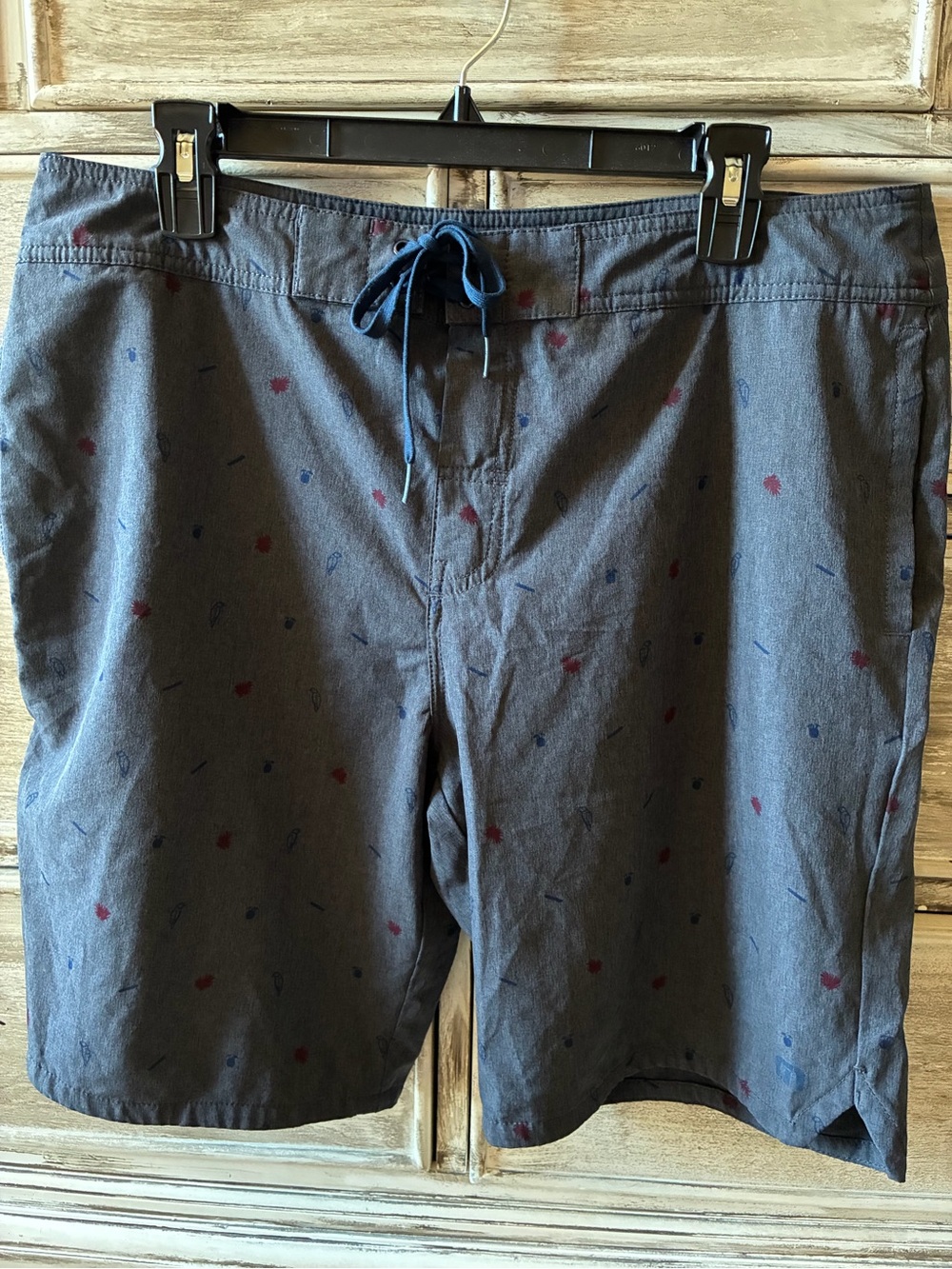 Travis Mathew Grey Icon-ed Boardshorts 36